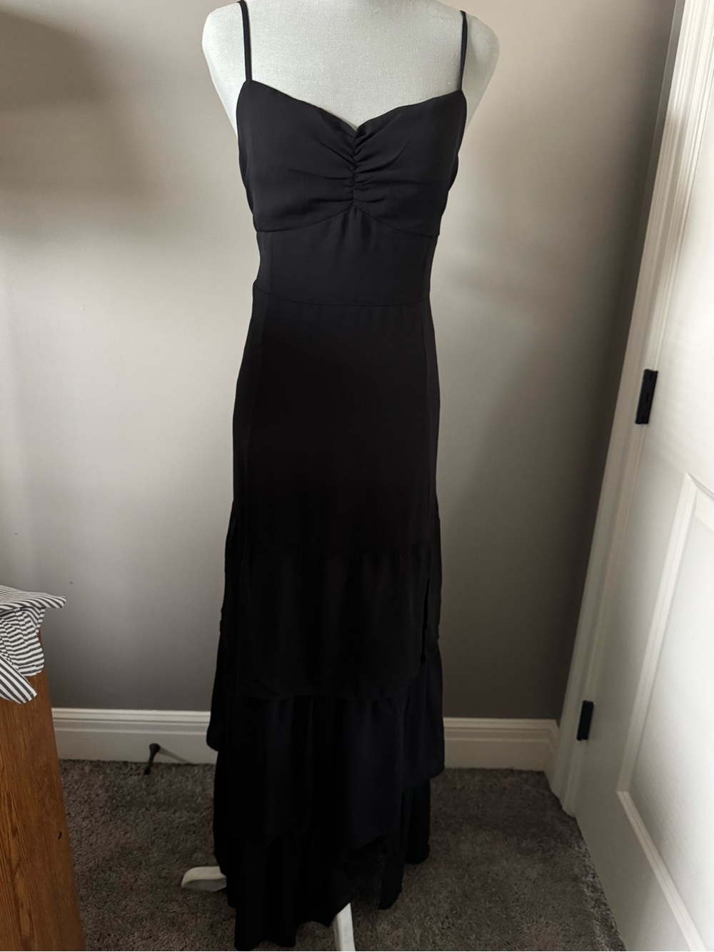 American Eagle Black Spaghetti-Strap Maxi Dress